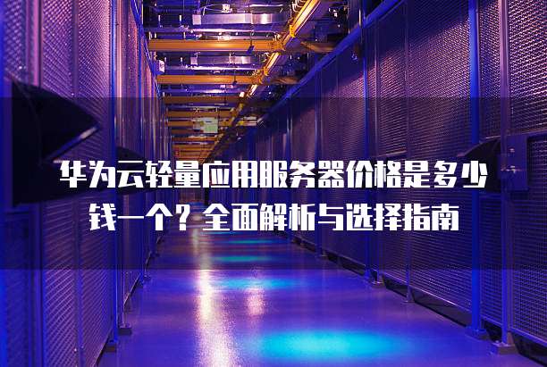 华为云轻量应用服务器价格是多少钱一个?全面解析与选择指南