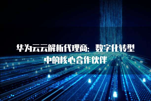 华为云云解析代理商：数字化转型中的核心合作伙伴
