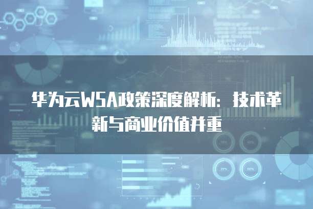 华为云WSA政策深度解析:技术革新与商业价值并重