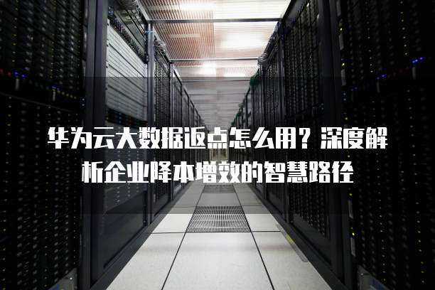 华为云大数据返点怎么用?深度解析企业降本增效的智慧路径
