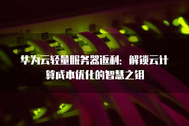 华为云轻量服务器返利:解锁云计算成本优化的智慧之钥