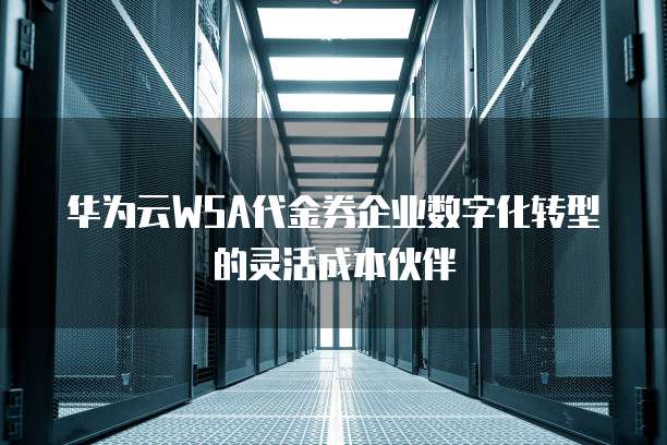 华为云WSA代金券企业数字化转型的灵活成本伙伴