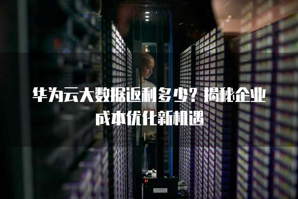 华为云大数据返利多少?揭秘企业成本优化新机遇