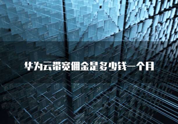华为云带宽佣金是多少钱一个月