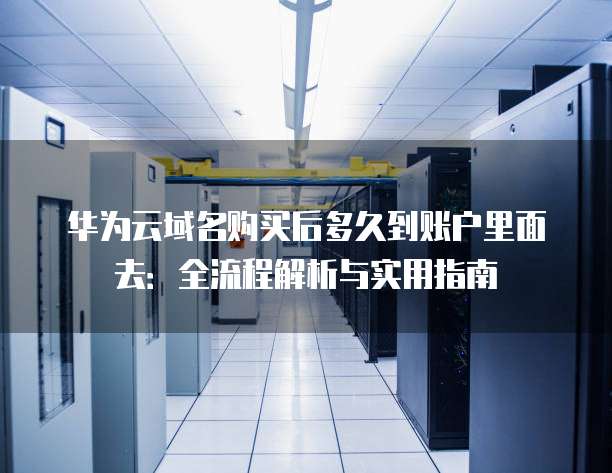华为云域名购买后多久到账户里面去:全流程解析与实用指南