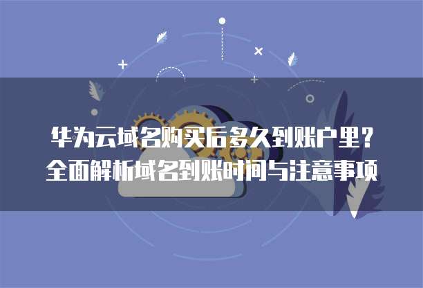 华为云域名购买后多久到账户里?全面解析域名到账时间与注意事项