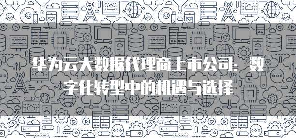 华为云大数据代理商上市公司:数字化转型中的机遇与选择