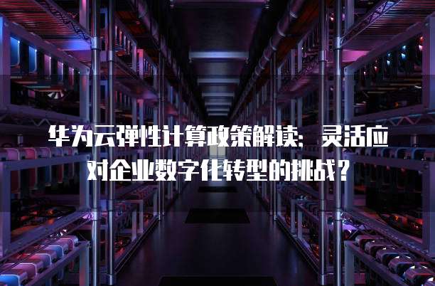 华为云弹性计算政策解读:灵活应对企业数字化转型的挑战?
