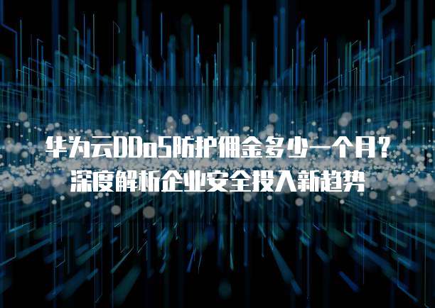 华为云DDoS防护佣金多少一个月?深度解析企业安全投入新趋势