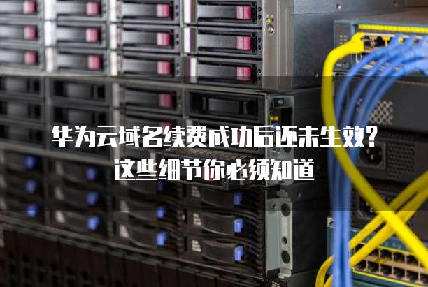 华为云域名续费成功后还未生效？这些细节你必须知道