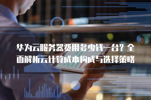 华为云服务器费用多少钱一台?全面解析云计算成本构成与选择策略