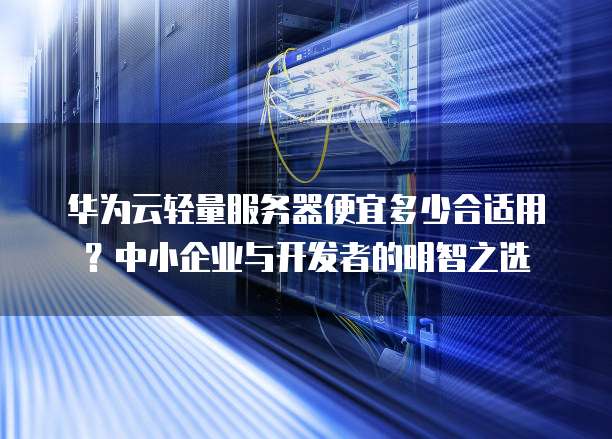 华为云轻量服务器便宜多少合适用?中小企业与开发者的明智之选