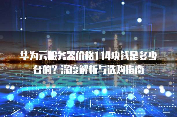 华为云服务器价格114块钱是多少台的?深度解析与选购指南