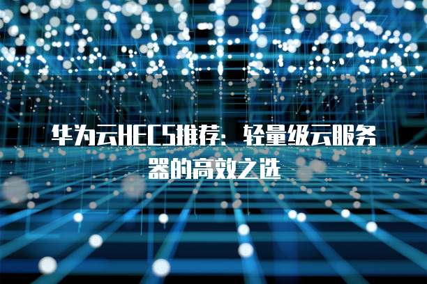 华为云HECS推荐:轻量级云服务器的高效之选