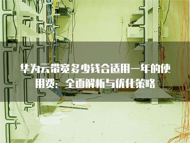 华为云带宽多少钱合适用一年的使用费:全面解析与优化策略