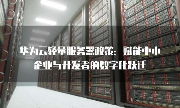 华为云轻量服务器政策：赋能中小企业与开发者的数字化跃迁