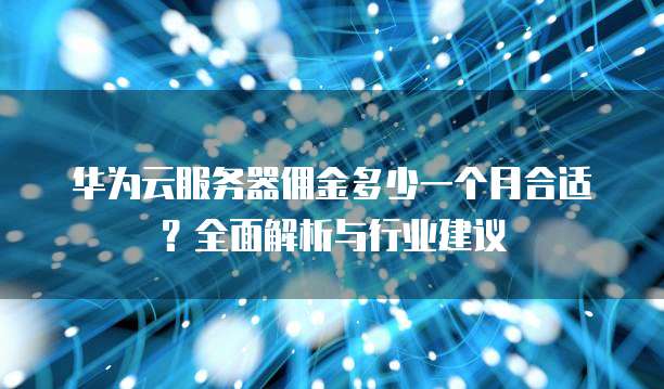 华为云服务器佣金多少一个月合适?全面解析与行业建议