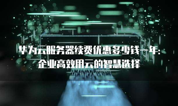 华为云服务器续费优惠多少钱一年:企业高效用云的智慧选择