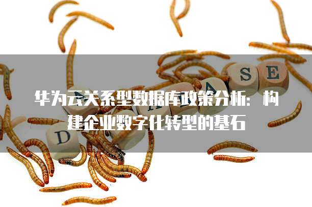 华为云关系型数据库政策分析:构建企业数字化转型的基石