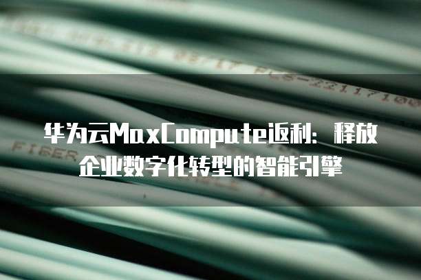 华为云MaxCompute返利:释放企业数字化转型的智能引擎