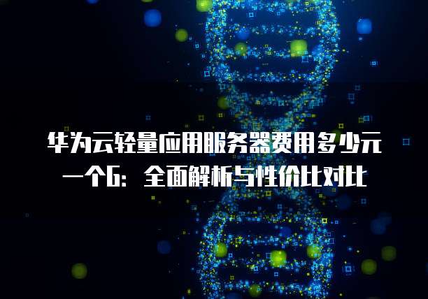 华为云轻量应用服务器费用多少元一个G:全面解析与性价比对比