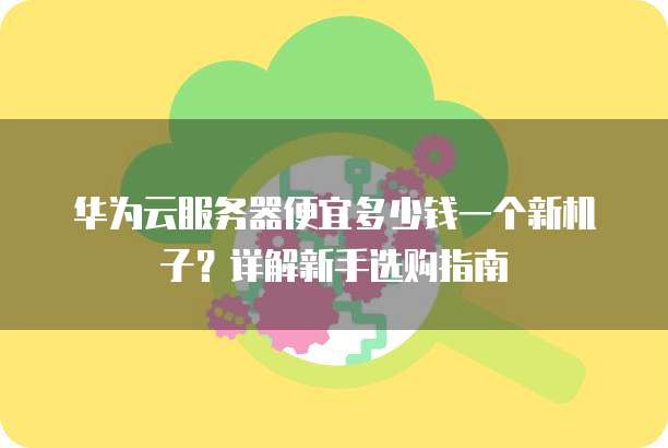 华为云服务器便宜多少钱一个新机子?详解新手选购指南