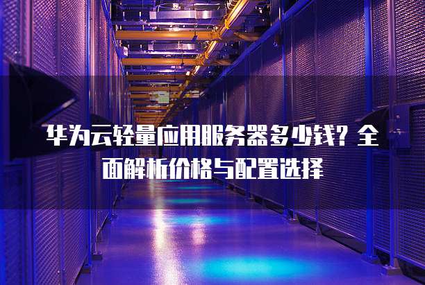 华为云轻量应用服务器多少钱?全面解析价格与配置选择