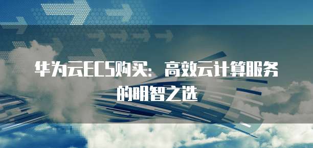 华为云ECS购买:高效云计算服务的明智之选