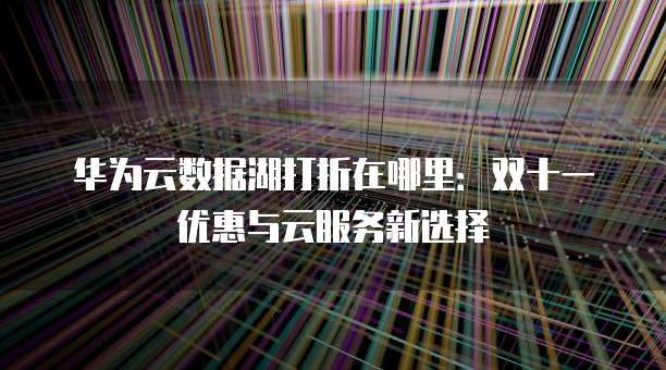 华为云数据湖打折在哪里:双十一优惠与云服务新选择