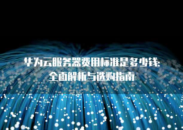 华为云服务器费用标准是多少钱:全面解析与选购指南