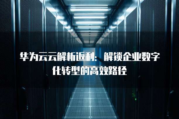 华为云云解析返利：解锁企业数字化转型的高效路径