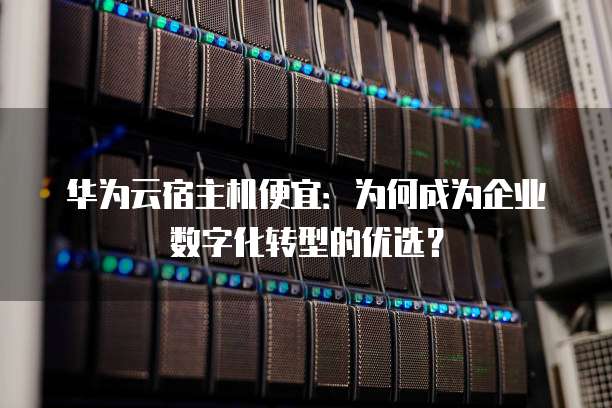 华为云宿主机便宜:为何成为企业数字化转型的优选?