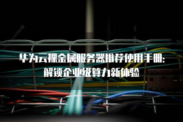华为云裸金属服务器推荐使用手册:解锁企业级算力新体验