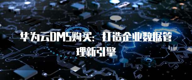 华为云DMS购买:打造企业数据管理新引擎