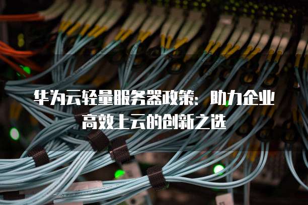 华为云轻量服务器政策:助力企业高效上云的创新之选