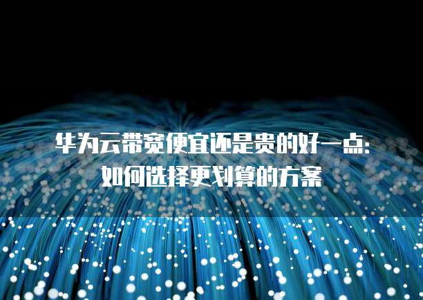 华为云带宽便宜还是贵的好一点:如何选择更划算的方案