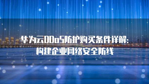 华为云DDoS防护购买条件详解:构建企业网络安全防线