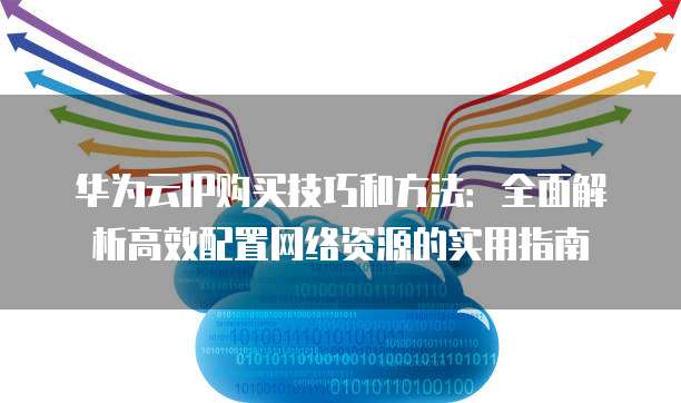 华为云IP购买技巧和方法:全面解析高效配置网络资源的实用指南
