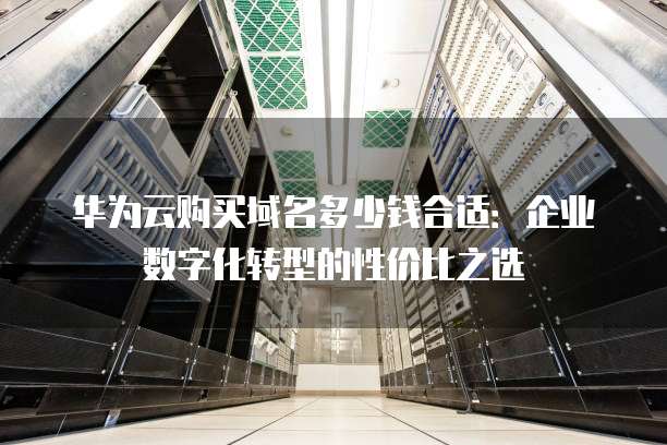 华为云购买域名多少钱合适:企业数字化转型的性价比之选