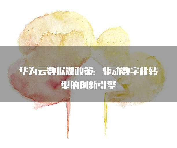 华为云数据湖政策：驱动数字化转型的创新引擎