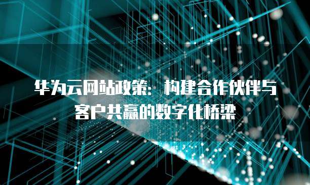 华为云网站政策:构建合作伙伴与客户共赢的数字化桥梁