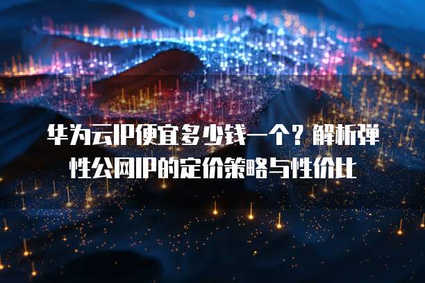 华为云IP便宜多少钱一个？解析弹性公网IP的定价策略与性价比