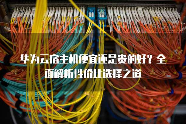 华为云宿主机便宜还是贵的好？全面解析性价比选择之道