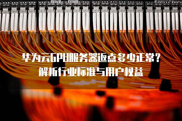 华为云GPU服务器返点多少正常?解析行业标准与用户权益