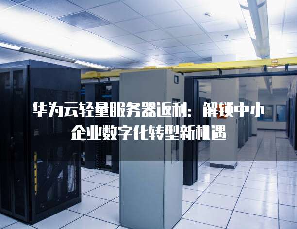 华为云轻量服务器返利:解锁中小企业数字化转型新机遇