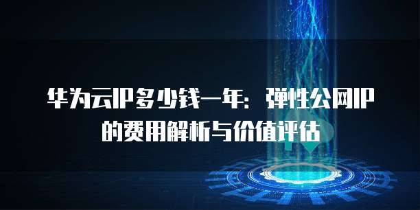 华为云IP多少钱一年:弹性公网IP的费用解析与价值评估