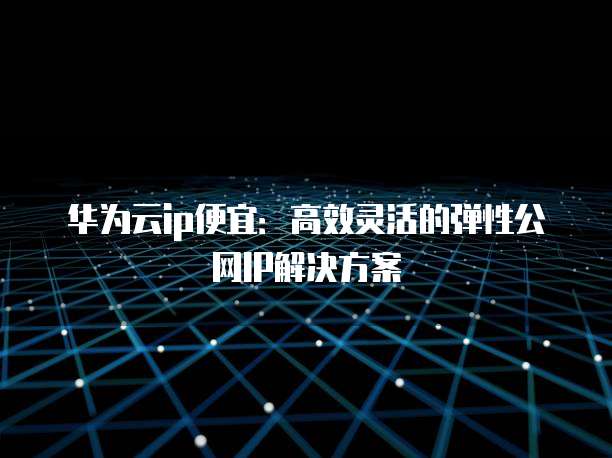 华为云ip便宜：高效灵活的弹性公网IP解决方案
