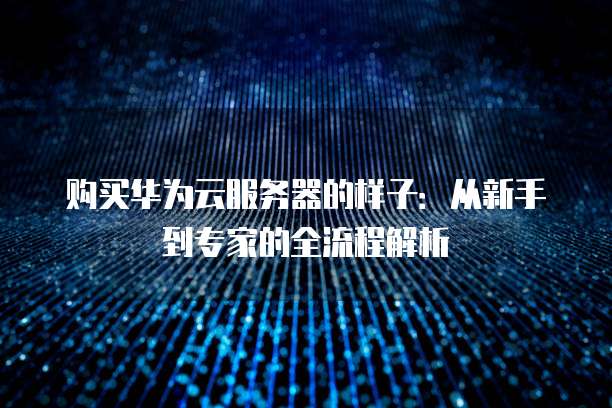 购买华为云服务器的样子:从新手到专家的全流程解析