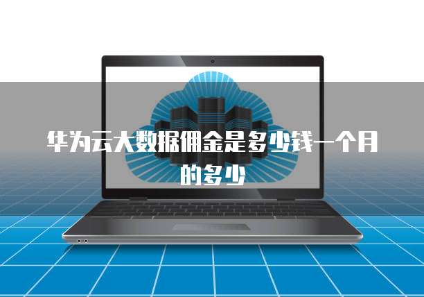 华为云大数据佣金是多少钱一个月的多少