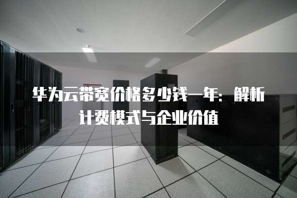 华为云带宽价格多少钱一年：解析计费模式与企业价值